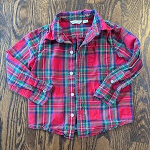 Janie and Jack Red Plaid Button Down Shirt